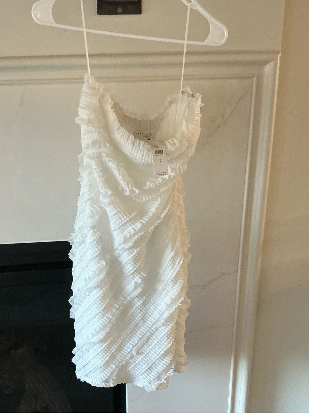 NWT Endless Rose White Ruffle-Textured Mini Dress